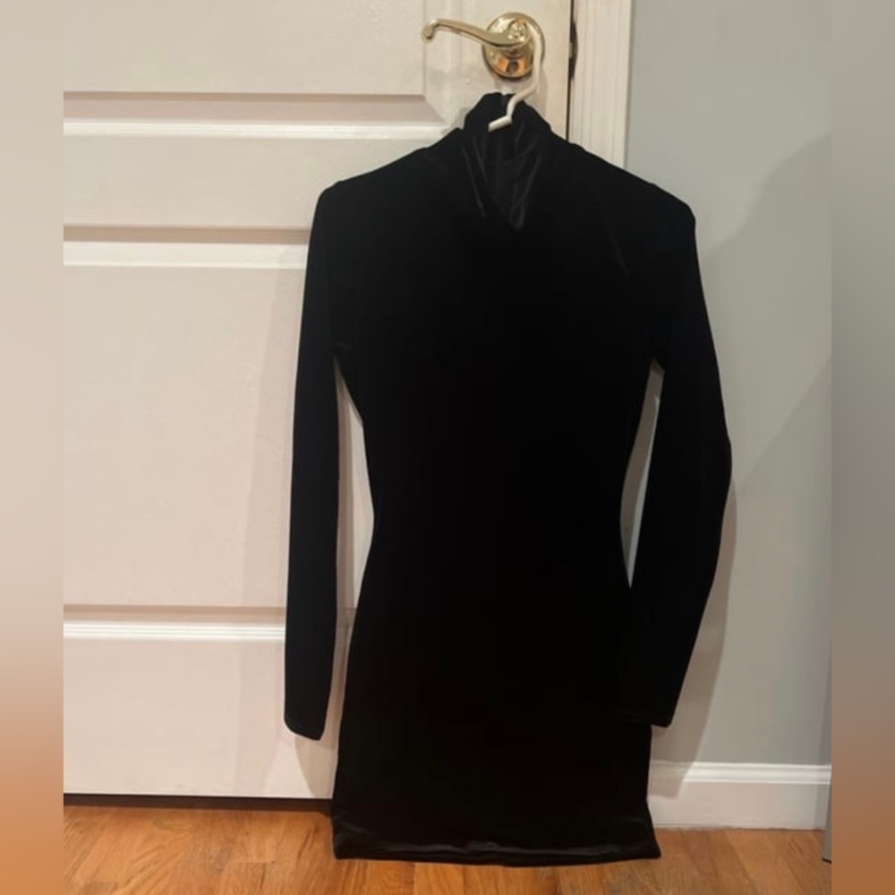 NAKED WARDROBE BLACK VELVET DRESS